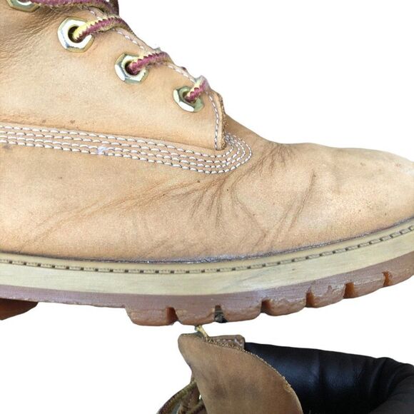 VINTAGE Premium 6 Inch Genuine Leather Timberlands Size 5 - Picture 11 of 16